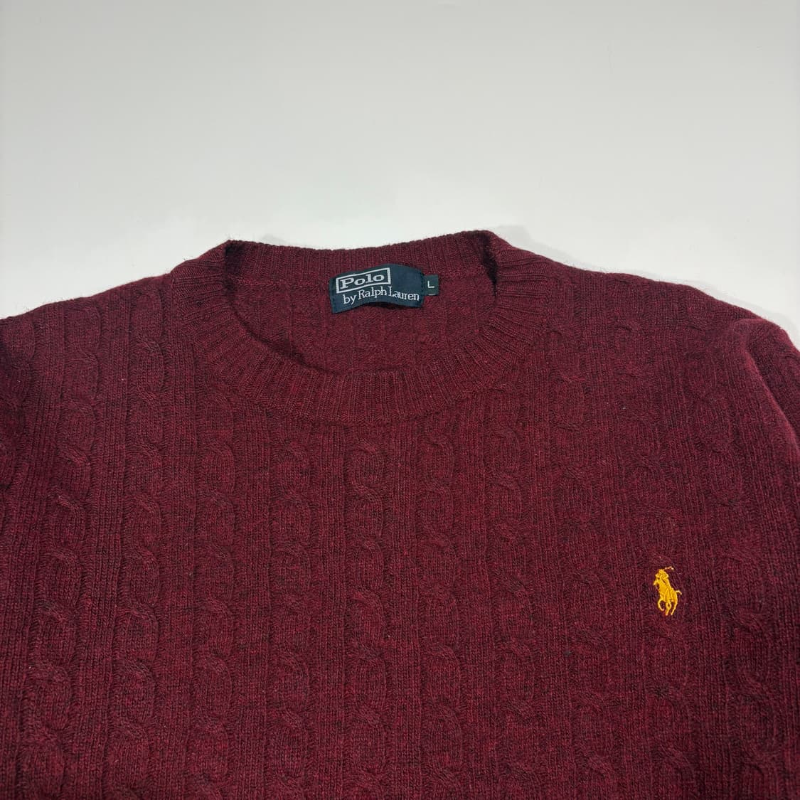 폴로 랄프로렌 버건디 케이블 니트 상품이미지2
