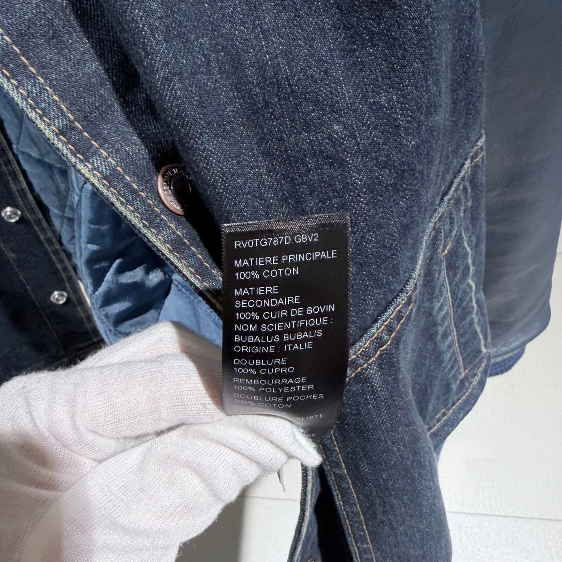 XL / 셀린느 가죽 레더 파리스 데님 바시티 자켓 상품이미지10