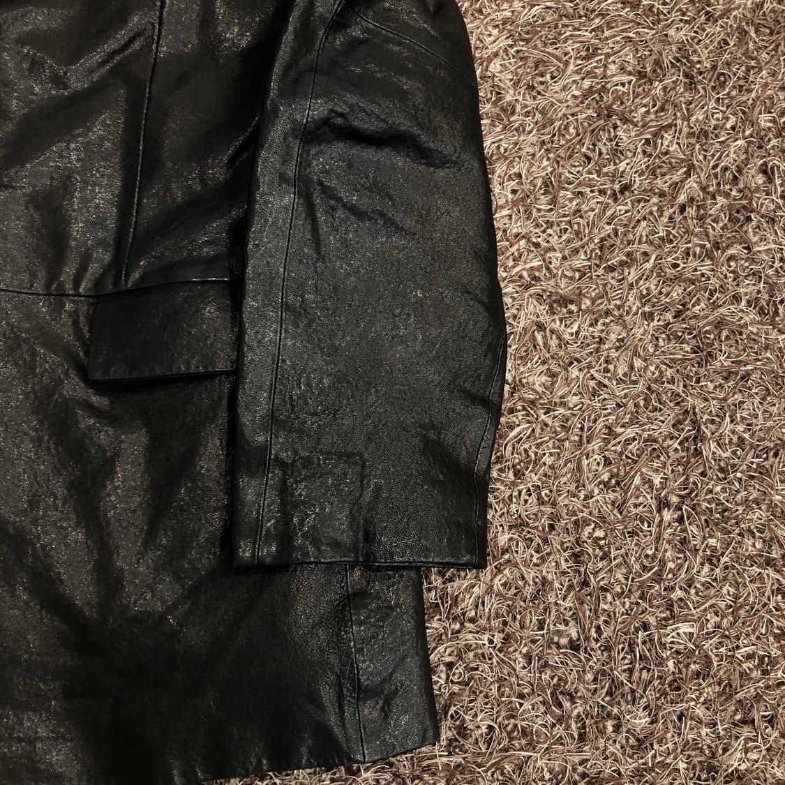 옴브루노 양가죽 원 버튼 가죽 레더 블레이저 자켓 상품이미지3