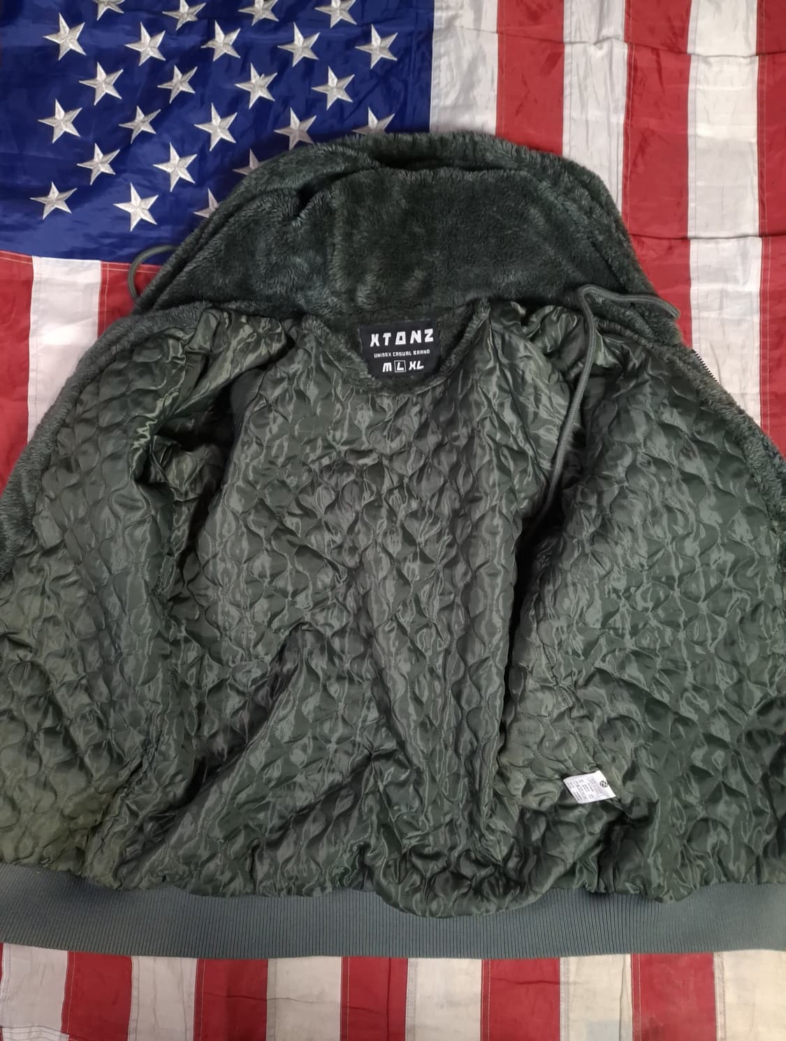 택새제품 오리지날 엑스톤즈 성조기 몽키 후드 후리스 상품이미지7