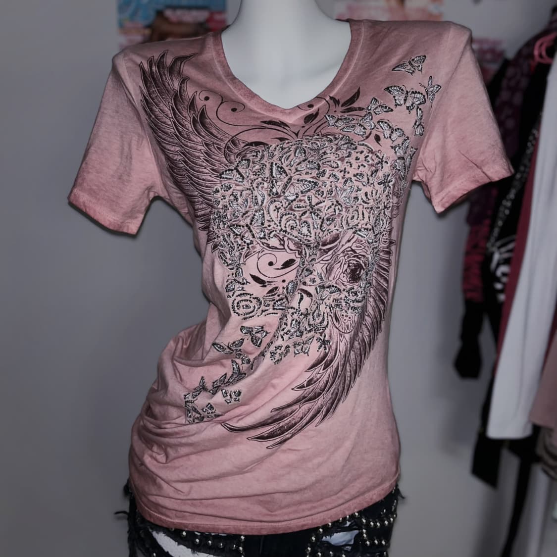 Buckaroo Punk Y2K 그런지 공겜여주 언발 반팔티 XS 상품이미지1