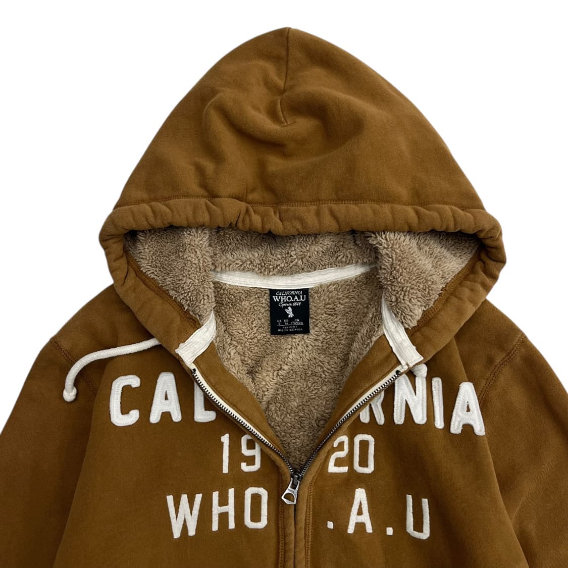 후아유 센터로고 캬라멜맛 양털 후드집업 M 상품이미지5