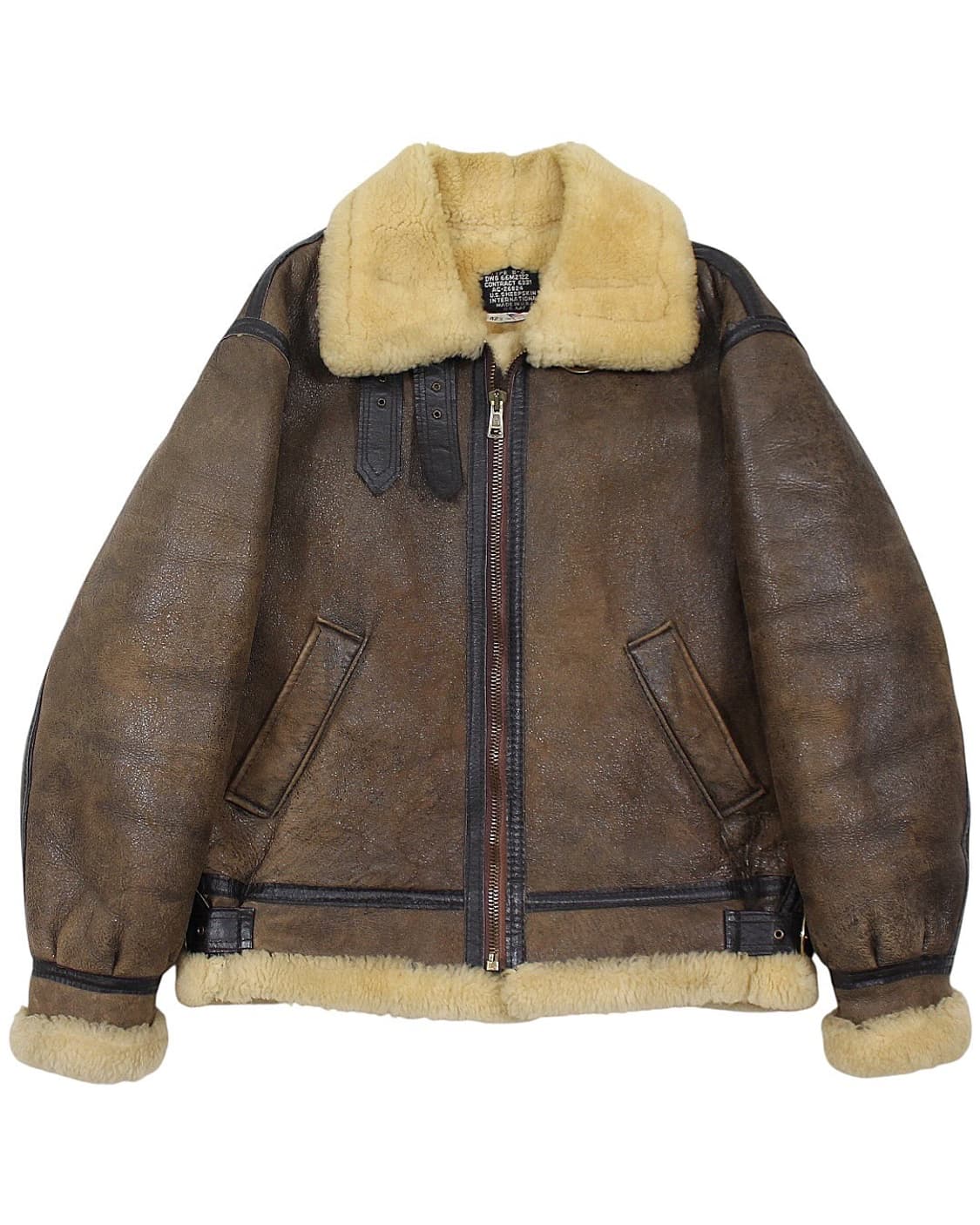1980s US Sheepskin B-3 무톤 플라이트 자켓 빈티지 미제 상품이미지1