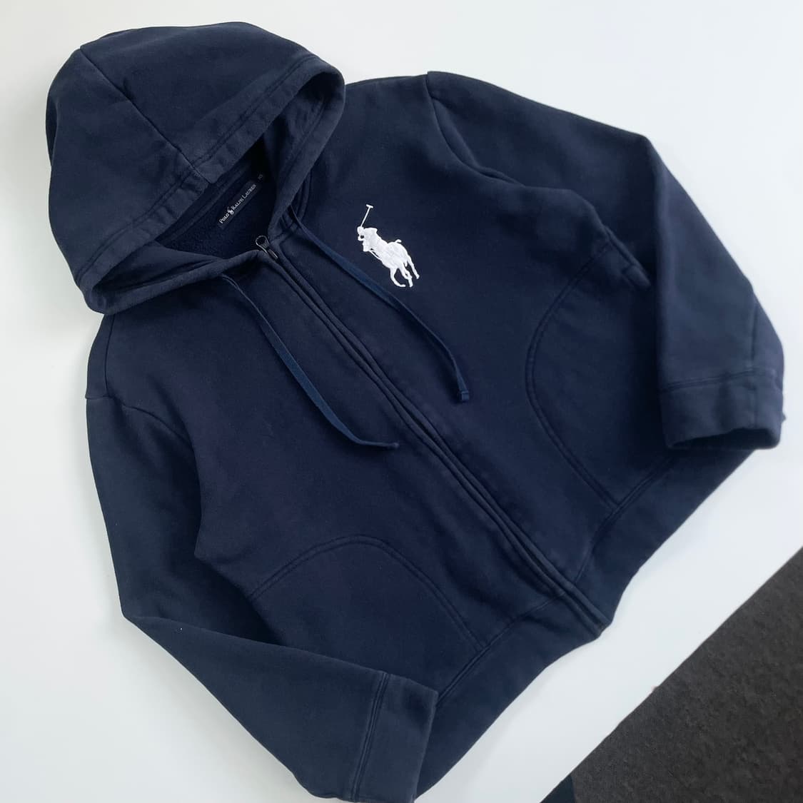 Polo 폴로 랄프로렌 우먼스 네이비 화이트 빅포니 후드집업 상품이미지2