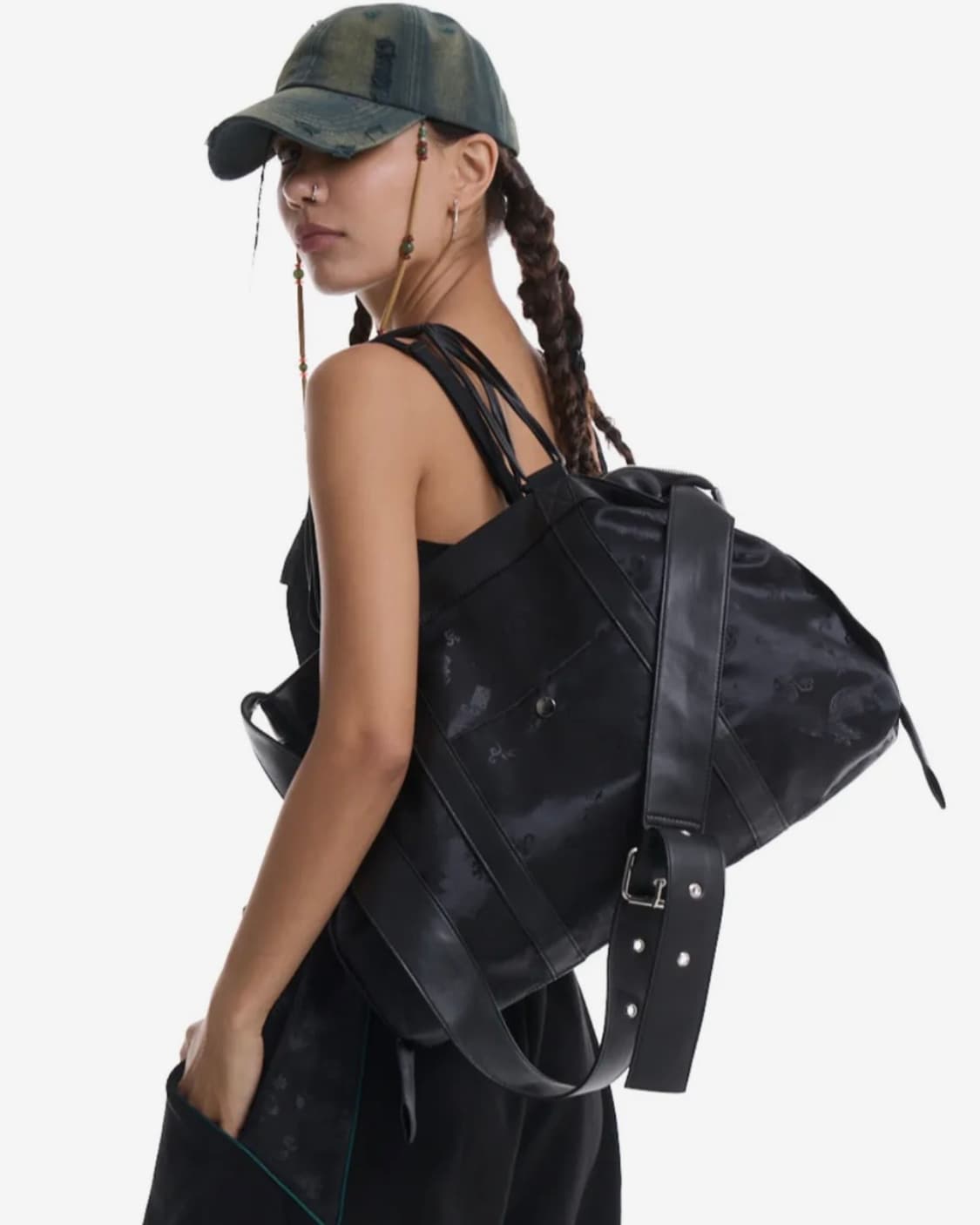 칠 하나 투 구육 | 댕기백 숄더백 크로스백 블랙 상품이미지2