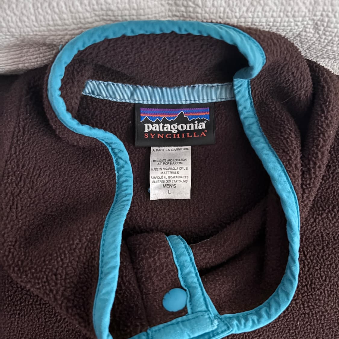10’s patagonia synchilla teal brown L 상품이미지2