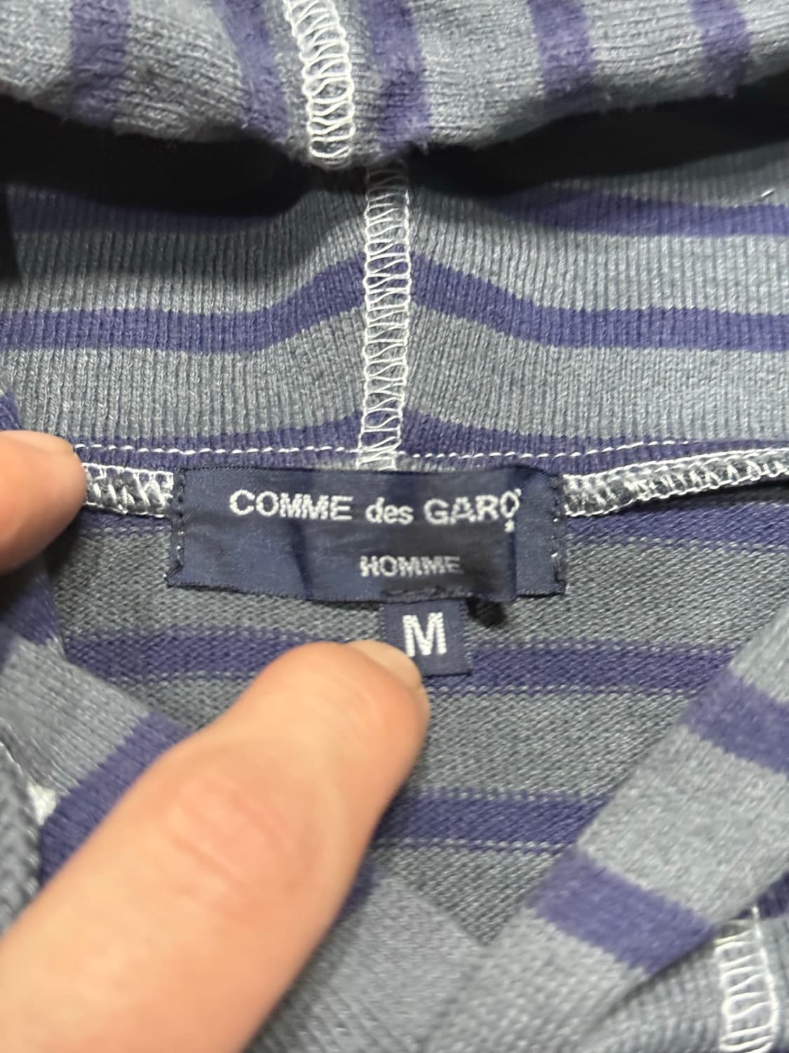 2014 꼼데가르송 옴므 스트라이프 후드티 스웨터 상품이미지4