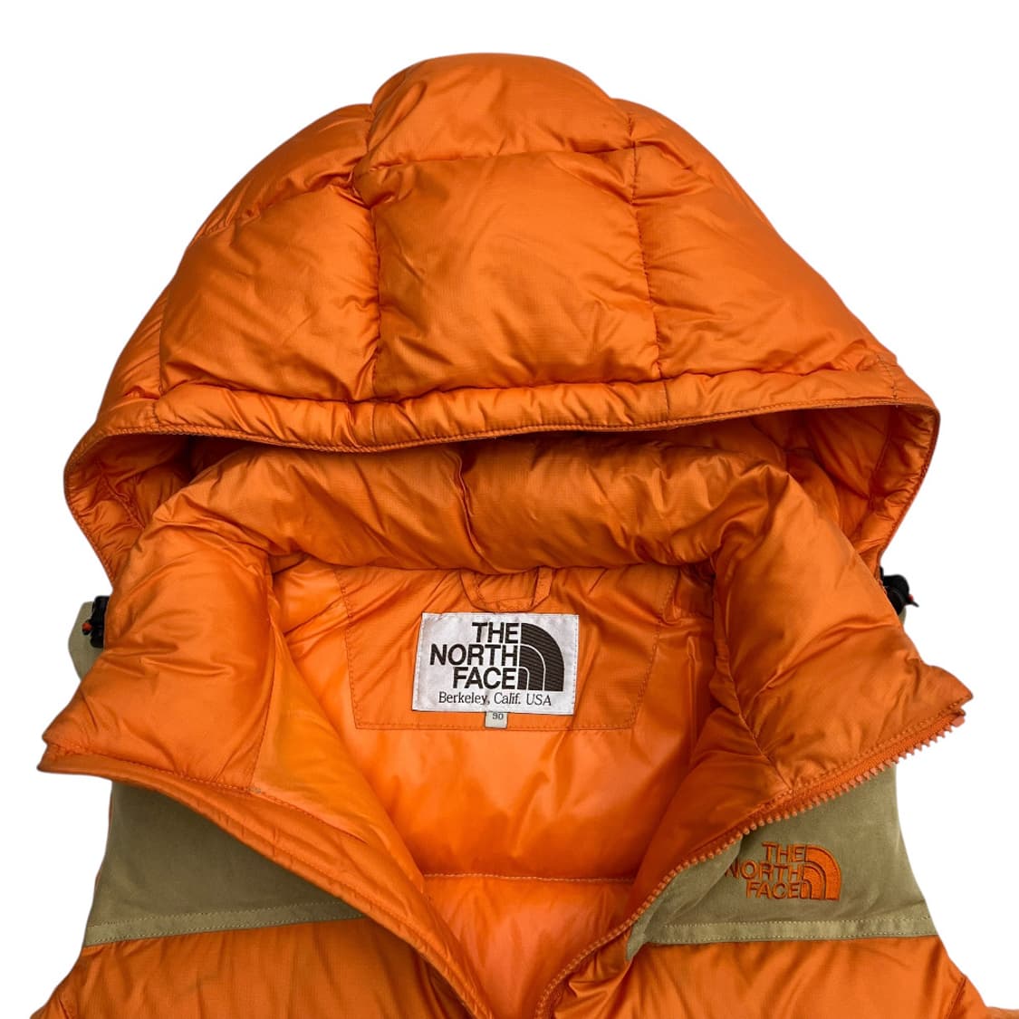 노스페이스 700 베이지스웨이드 오렌지 후드 패딩조끼 90 상품이미지5