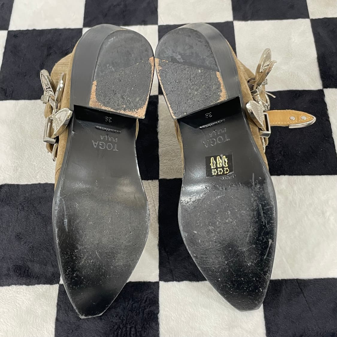 Toga Pulla 토가 풀라 스웨이드 버클 웨스턴 앵클 부츠 (39) 상품이미지8