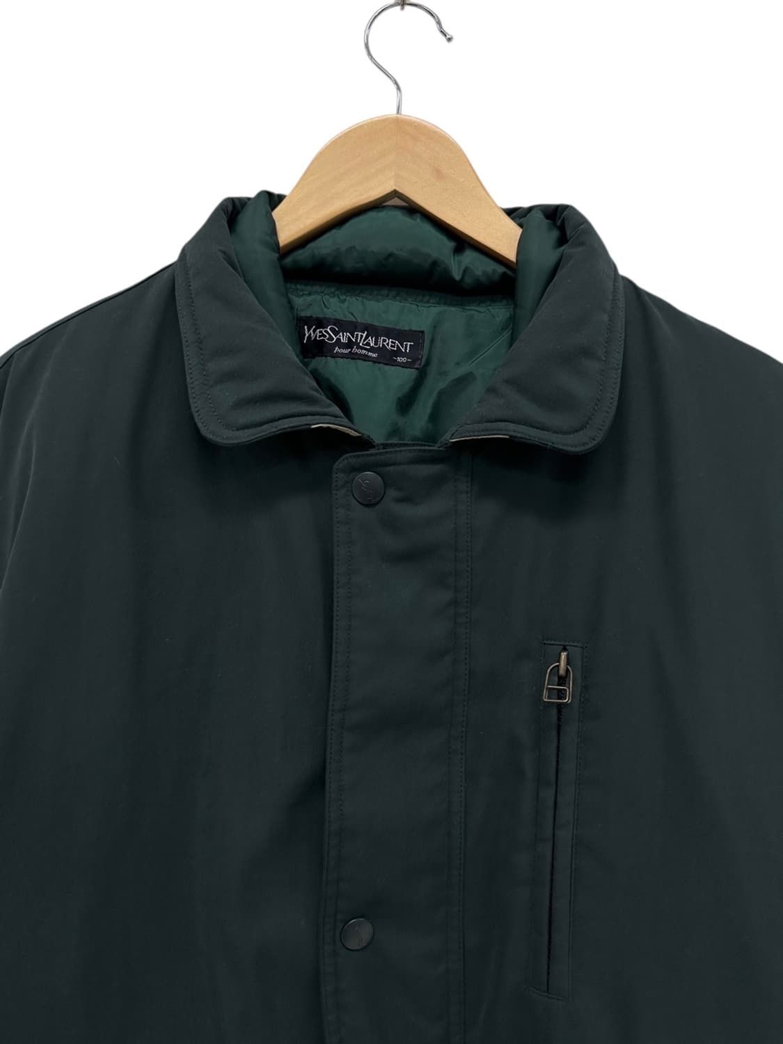 90s YSL 생로랑 구스다운 패딩 다크그린 (L~XL) 상품이미지2