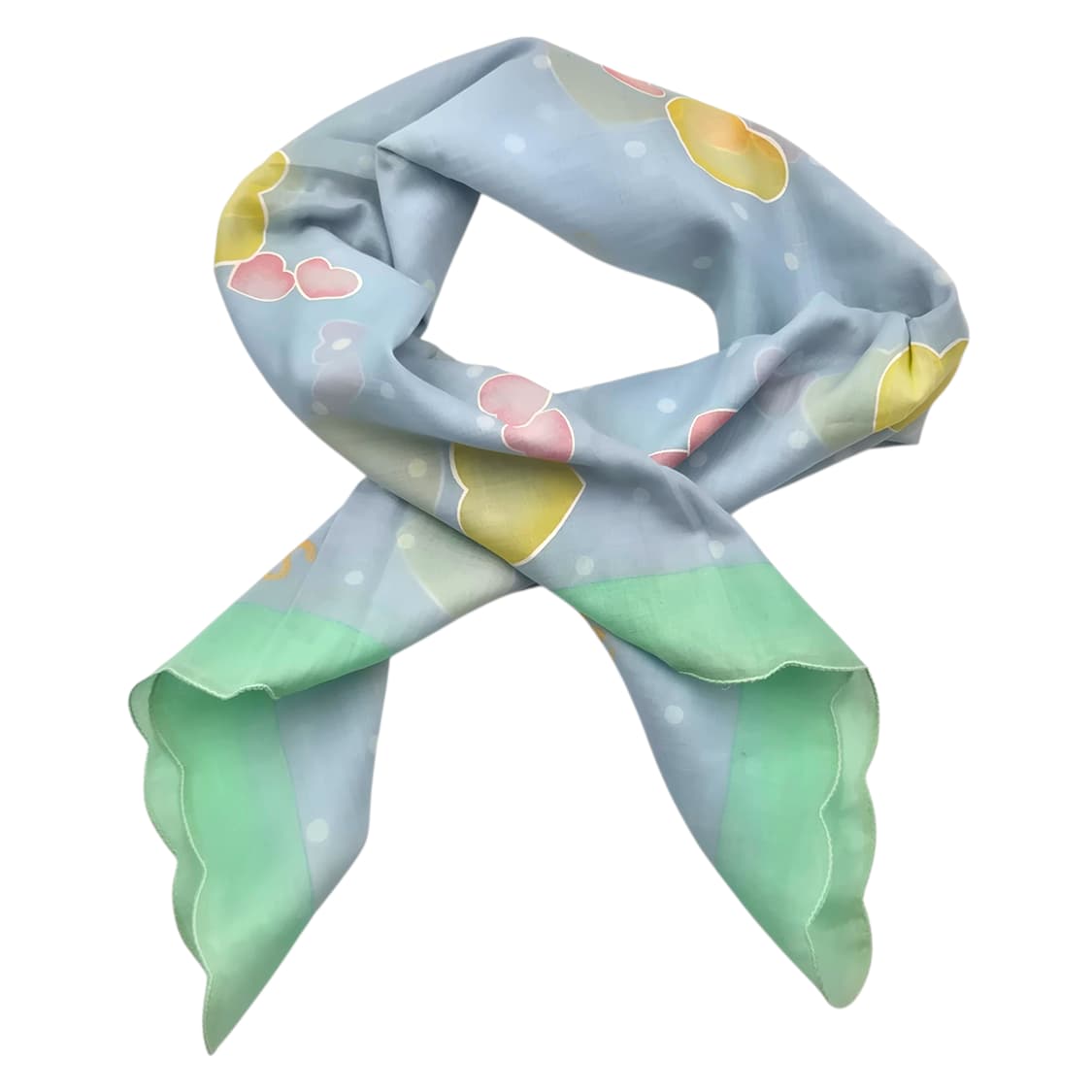 90s 꾸레쥬 하트 물방울 꽃잎 스카프 패브릭 상품이미지1