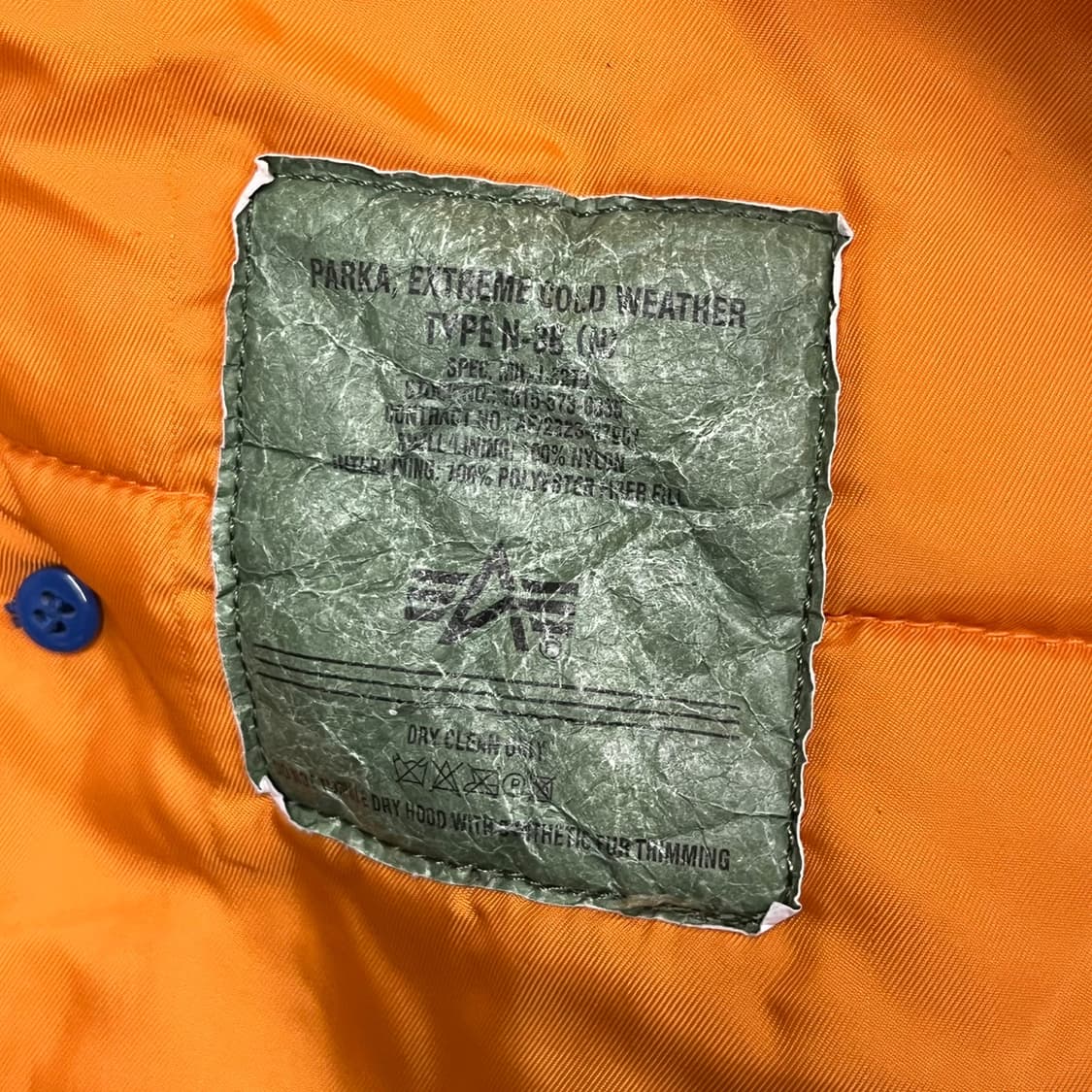 [정품/L] 알파인더스트리 블루 후드 퍼 패딩 점퍼 b19 상품이미지4