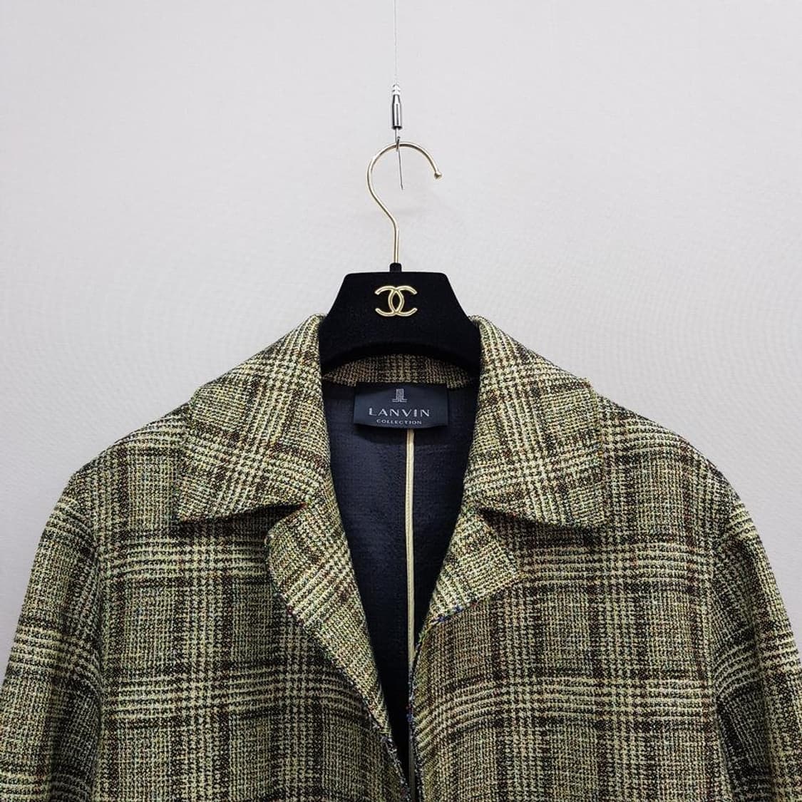 한섬 랑방 멀티 체크 배색 롱 코트 88-98-165사이즈 상품이미지2