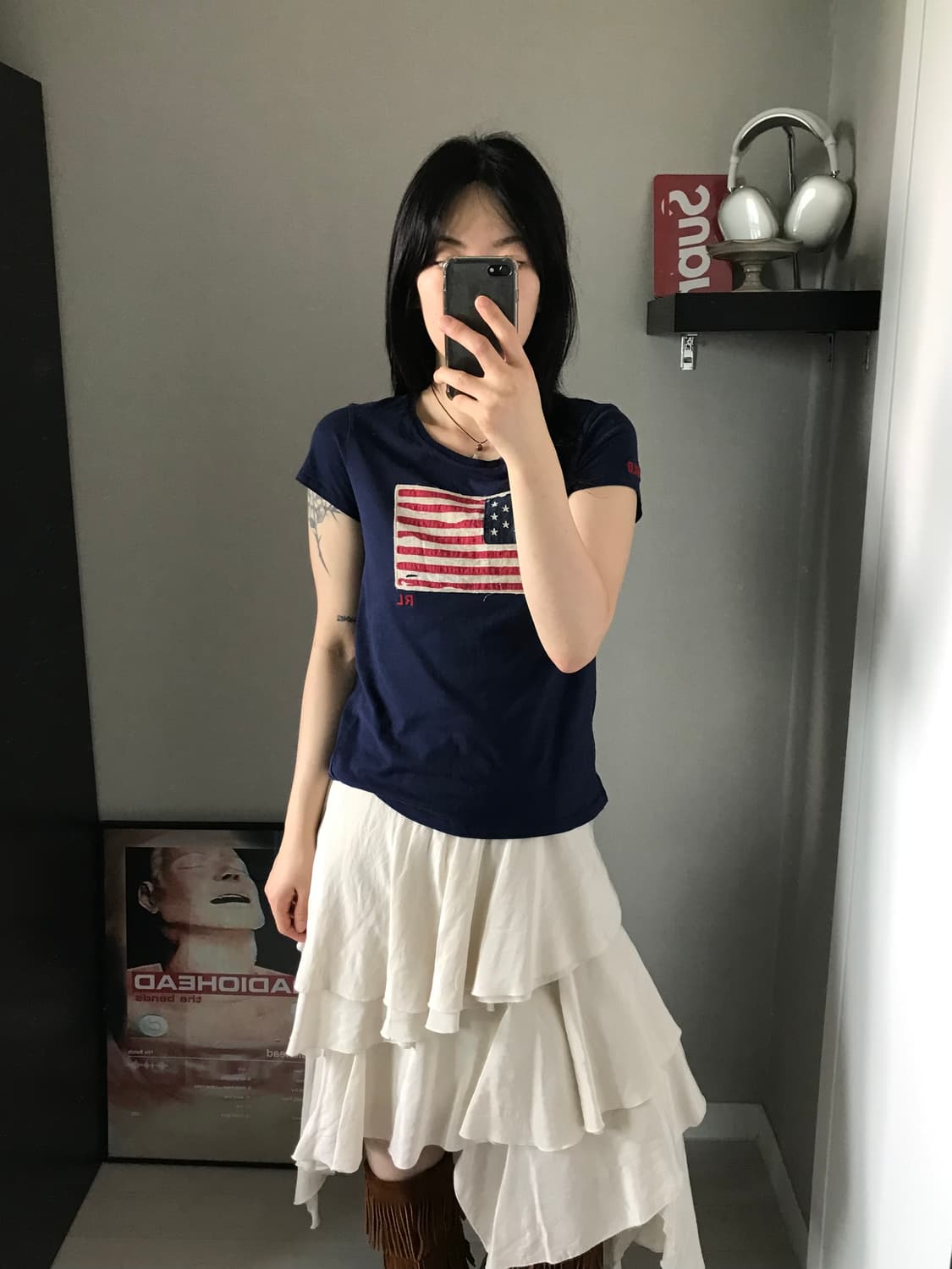 폴로 랄프로렌 빅 성조기 로고 네이비 반팔티 상품이미지1