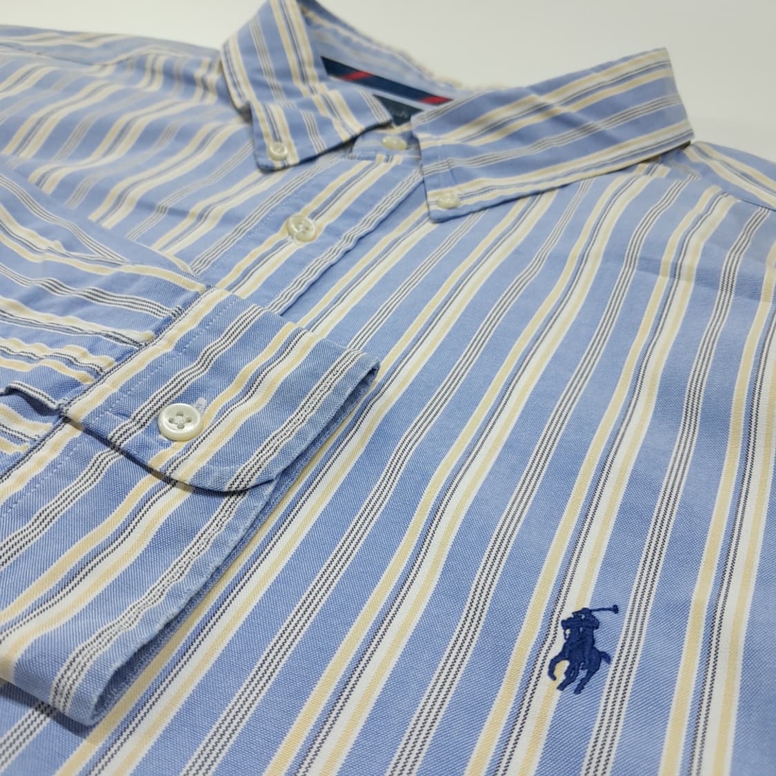 CL774 4XLT 폴로 00s 코튼 블루 스트라이프 버튼다운 셔츠 남 상품이미지4