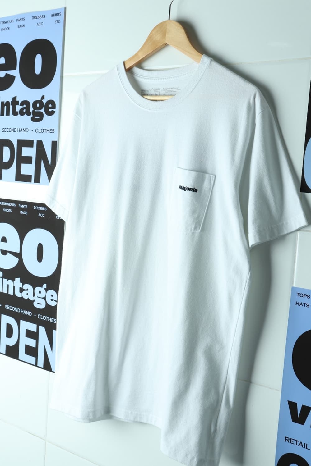 (L-XL) 파타고니아 반팔 티셔츠 원포켓 백프린팅 흰색-H32725 상품이미지1
