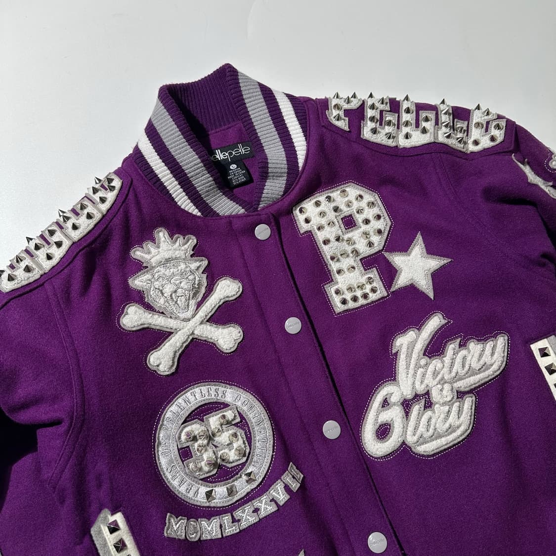 펠레펠레 스터드 울 바시티 자켓 상품이미지3