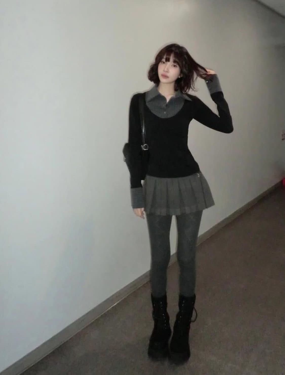 쓰리타임즈(THREETIMES) 로우 플리츠 스커트 상품이미지2