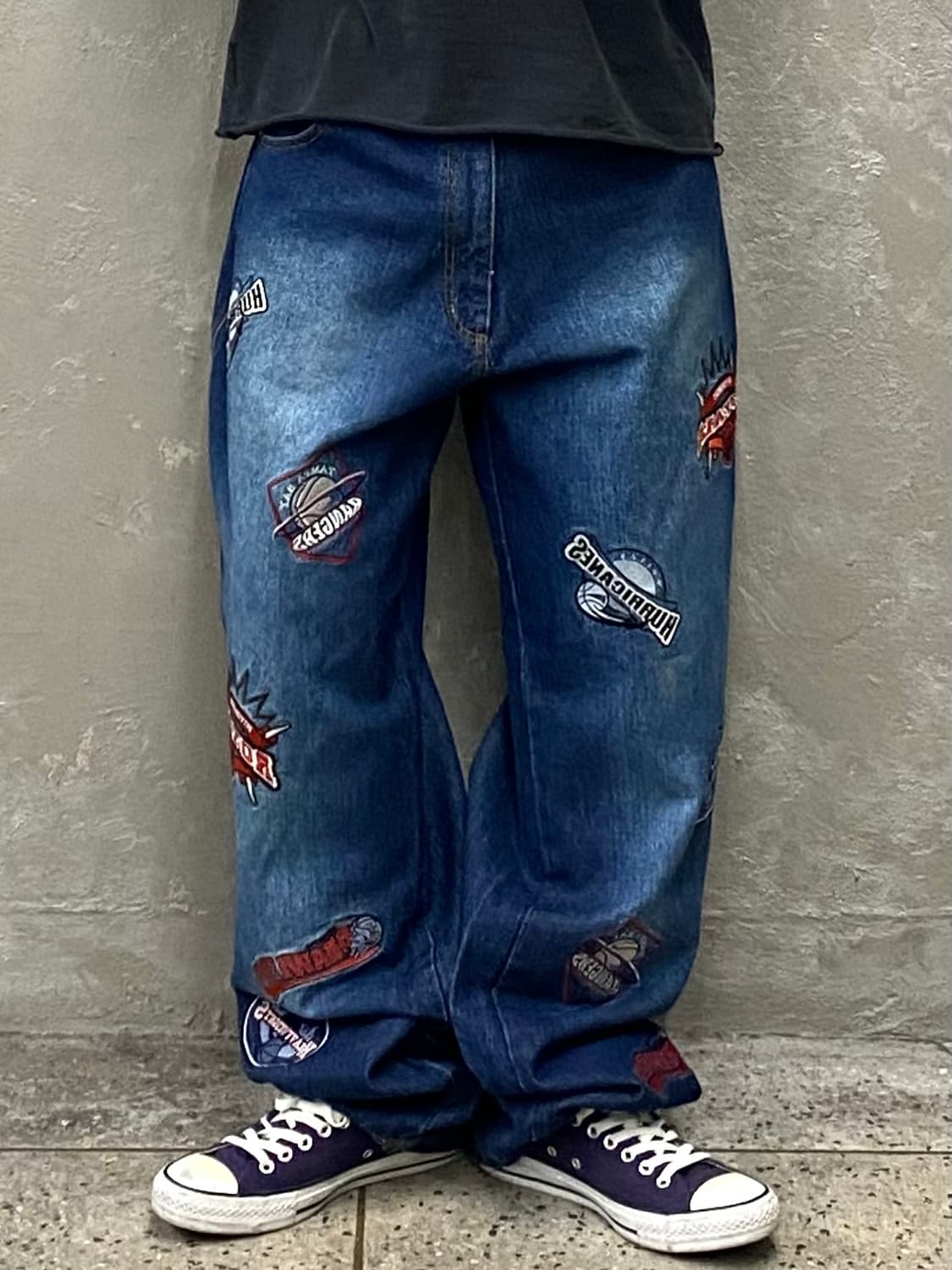 [36] 90-00s LEAK GEAR NBA 자수 루즈핏 데님팬츠 상품이미지8
