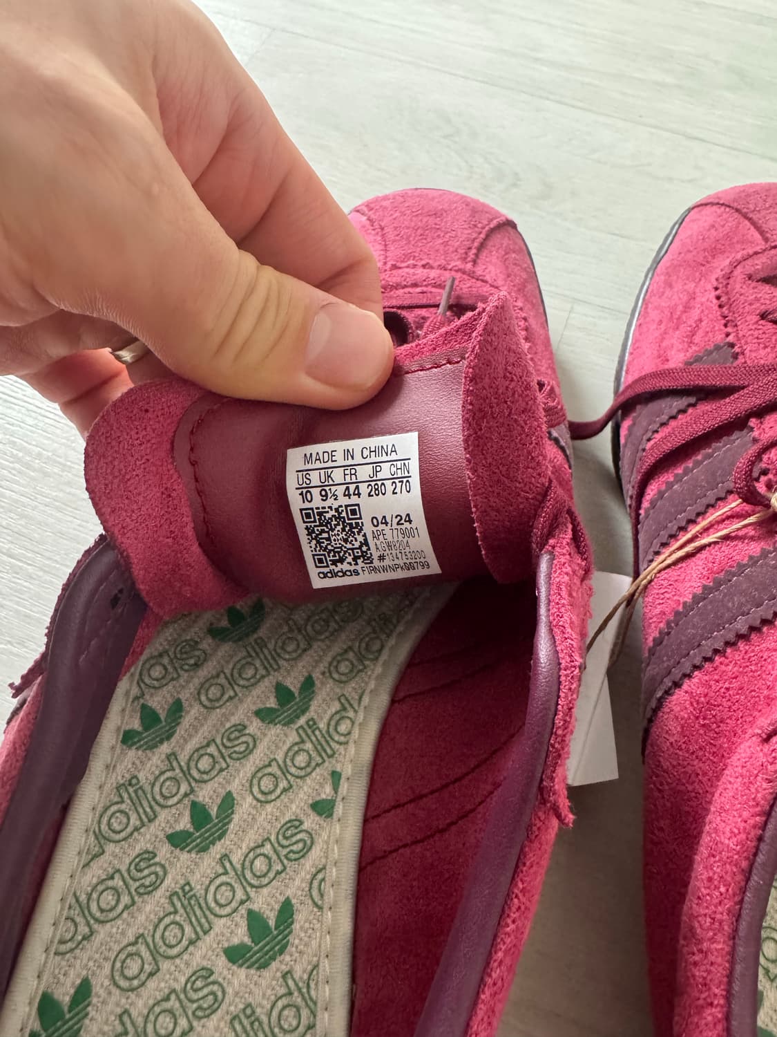 (새상품)아디다스 토바코 그루엔 컬리지에이트 버건디 280 상품이미지6