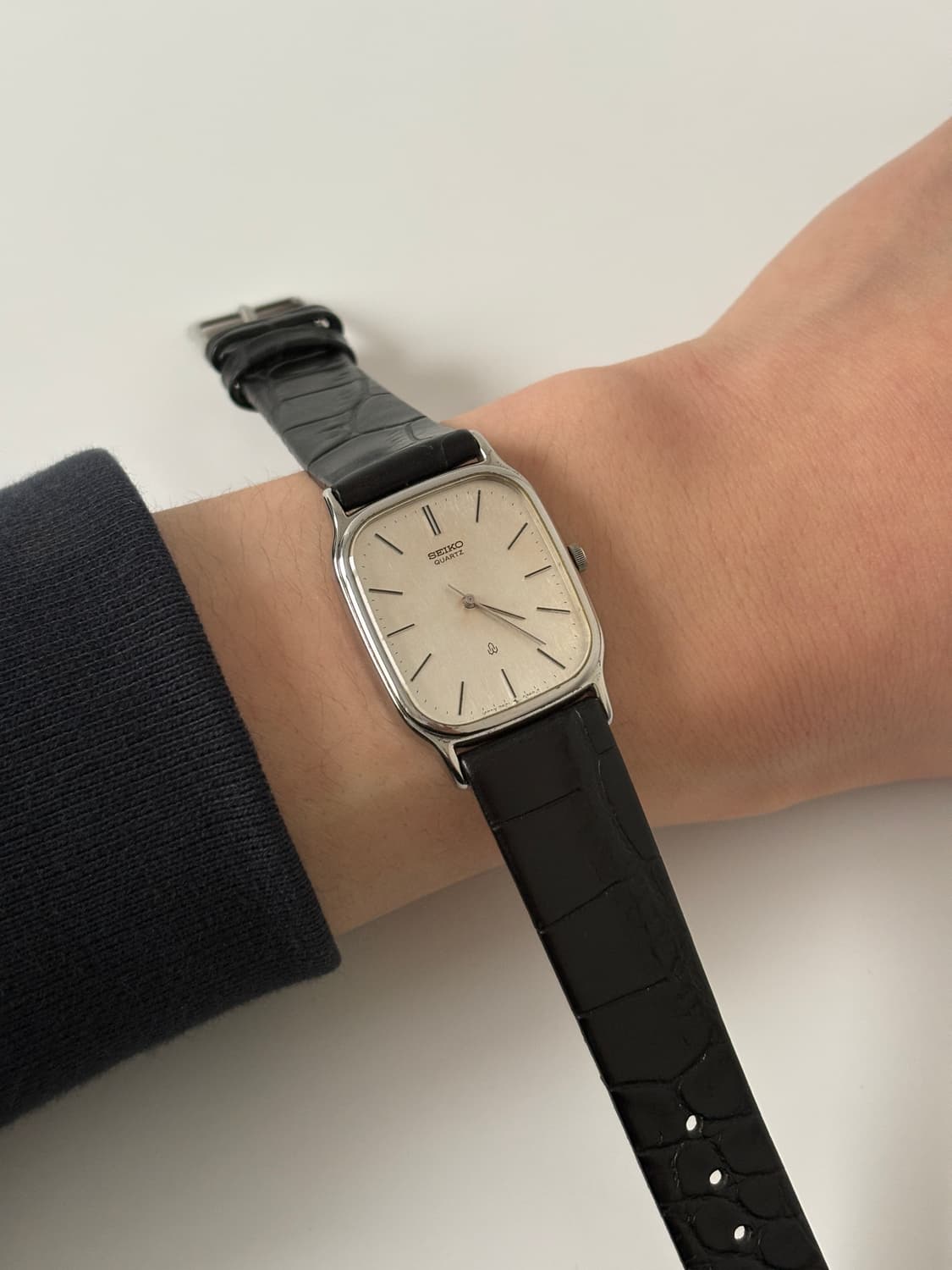 세이코 1980년대 보카시 다이얼 실버 탱크 쿼츠 남성  상품이미지8