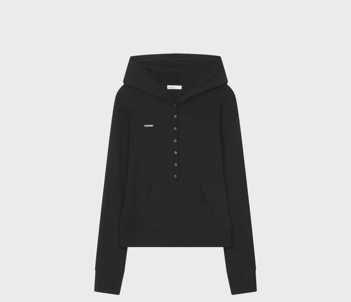 미세키서울 Fitted hoodie long sleeves BLACK  상품이미지1