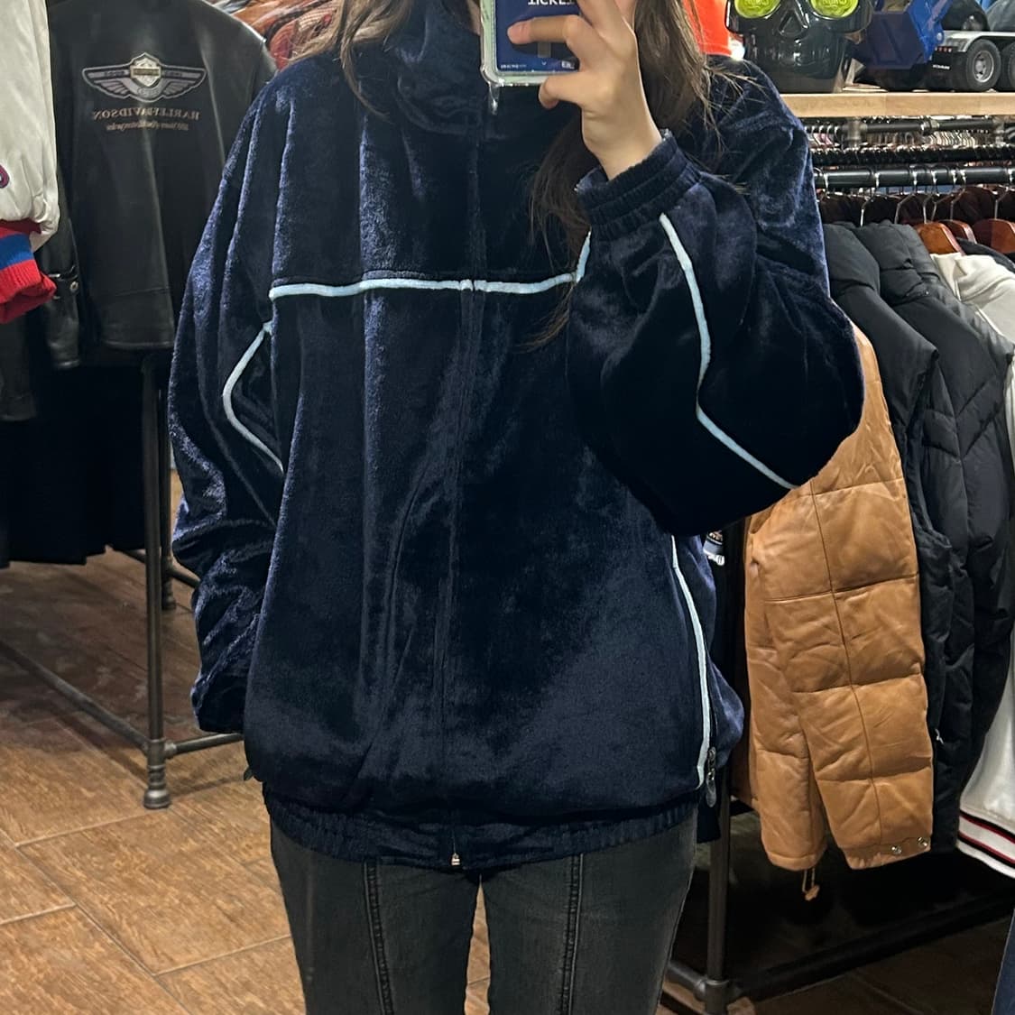 [HI] VTG 벨벳져지 네이비 상품이미지3