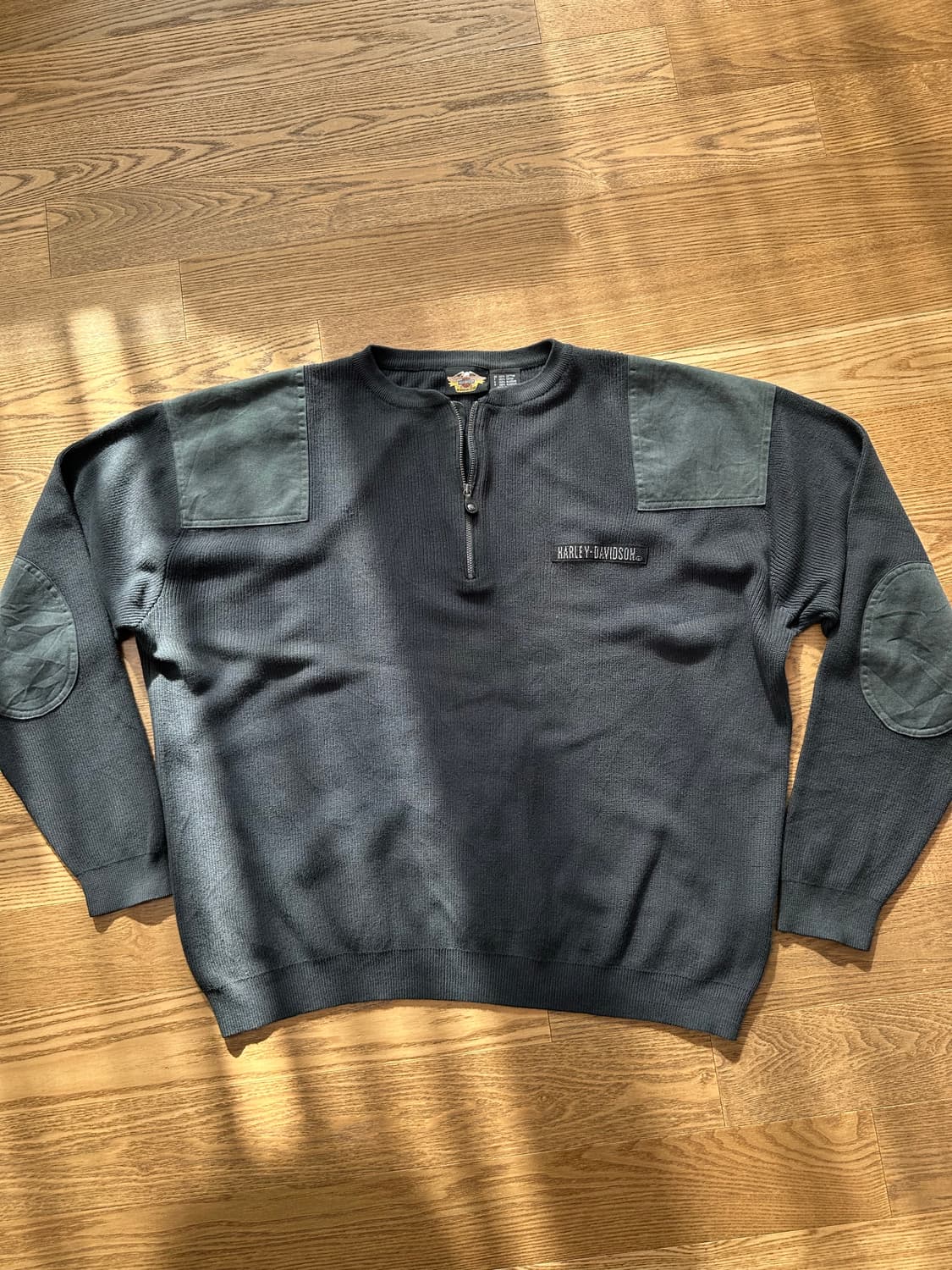 [XL] 빈티지 할리데이비슨 하프집업 올리브 상품이미지1