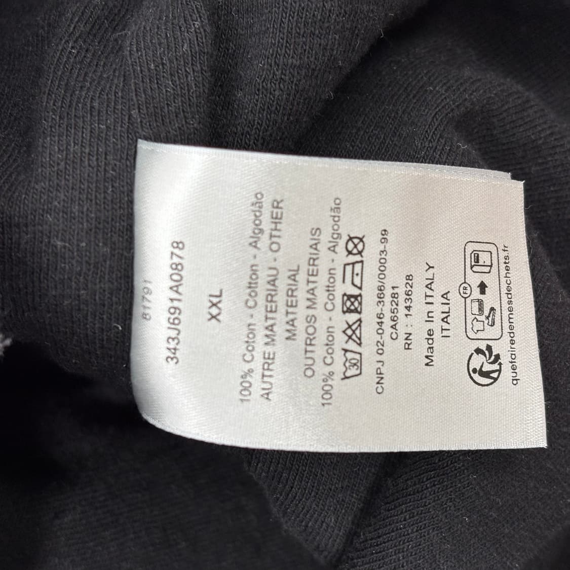 (새상품급,정품)디올 꾸뛰르 백로고 후드티 블랙 XXL 상품이미지7