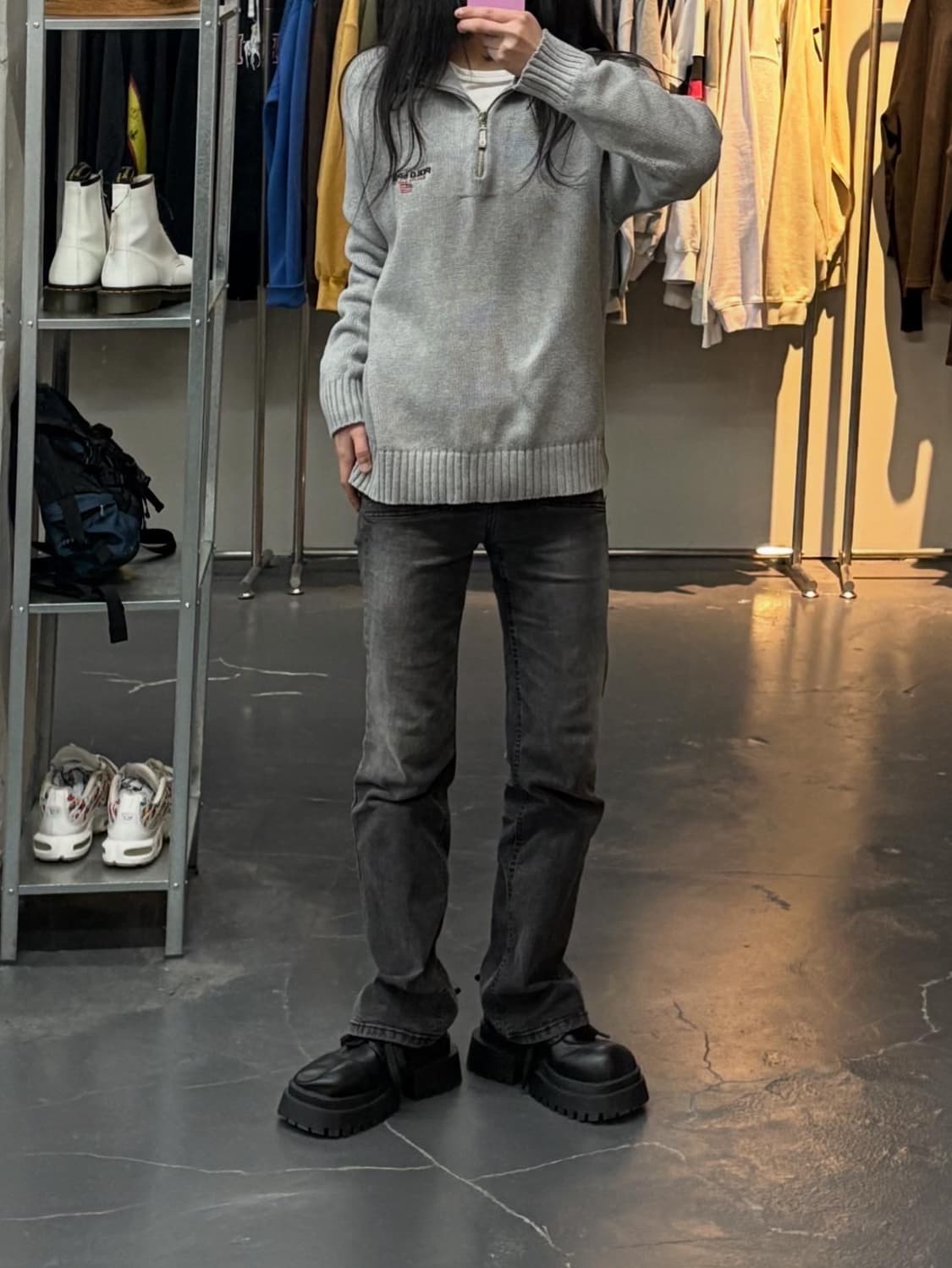 폴로 스포츠 그레이 반집업 니트 A2872 상품이미지1