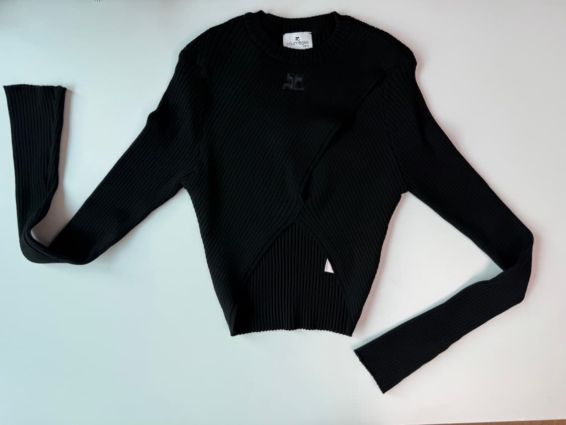 꾸레쥬 립 니트 롱슬리브 탑 상품이미지2