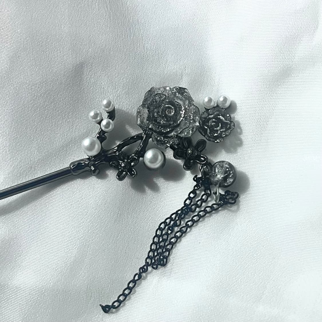 오리엔탈 고스 고딕 비녀 꽃 플라워 엔틱 앤틱 헤어 상품이미지2
