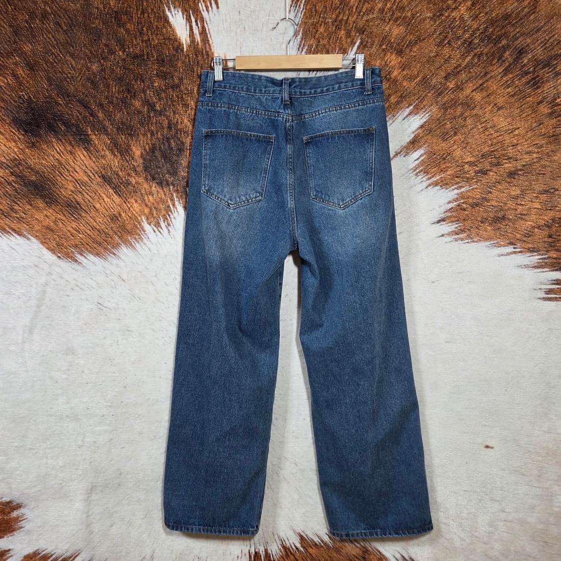 빈티지 중청 핀턱 와이드 데님팬츠 상품이미지3