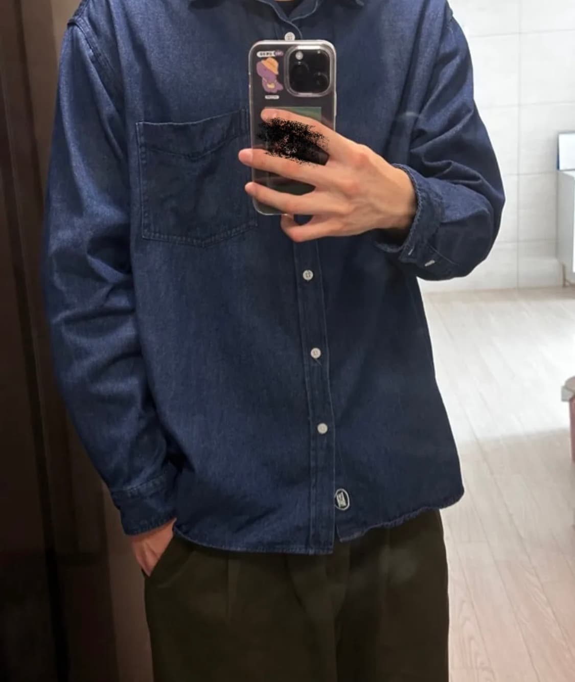 리메인세컨드 시티보이 오버핏 데님셔츠 m 상품이미지2