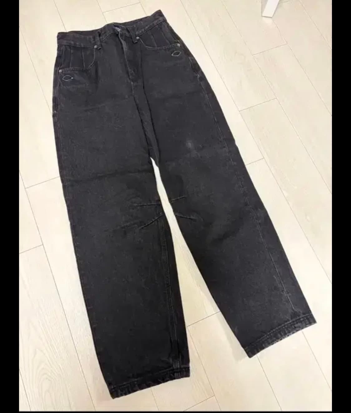 미스치프 롬버스 슬라우치 워시드 진 블랙 S 상품이미지4