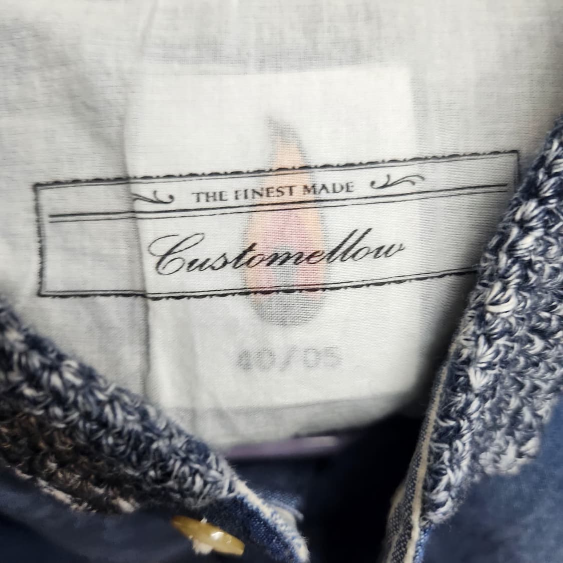 커스텀멜로우 카라니트 디테일 원포켓 데님셔츠 40(M) 남여공용 상품이미지6