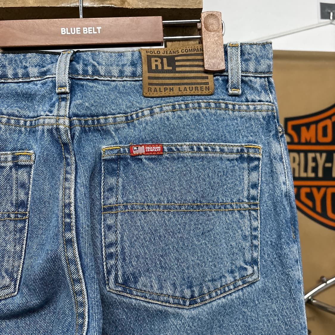 90s 폴로진스 세러데이 진 루즈 스트레이트 핏 데님팬츠 중청 N899 상품이미지7