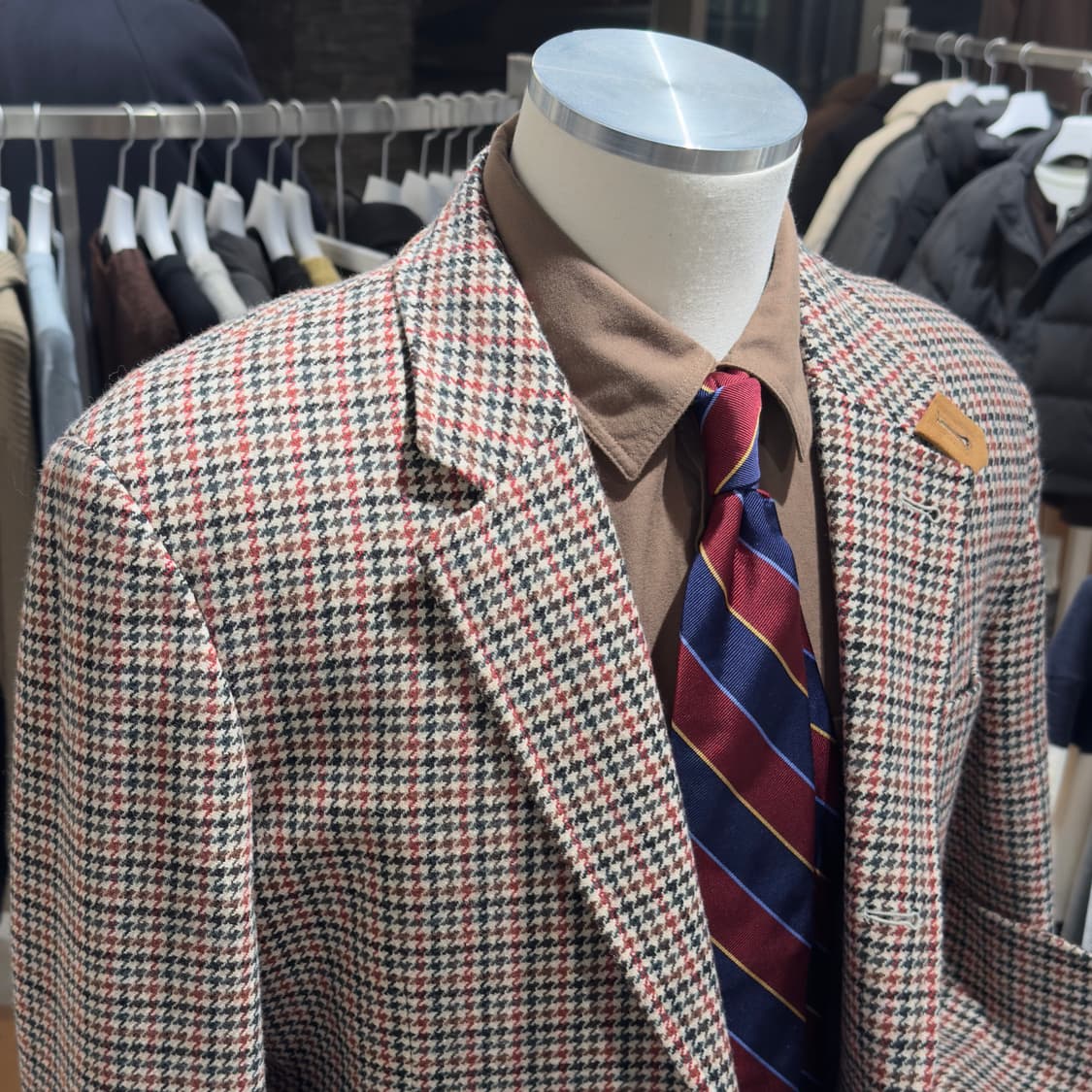 일본 테일러드 RAIKA STYLE 울 건클럽 하운드투스 체크 자켓 상품이미지3