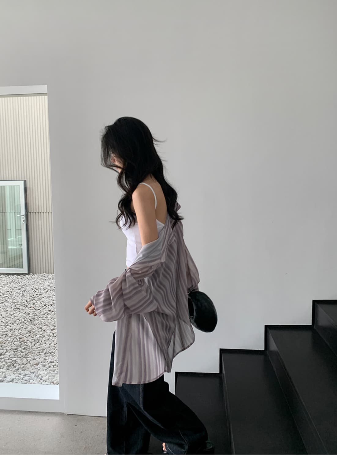 시스루 스트라이프 셔츠  상품이미지5