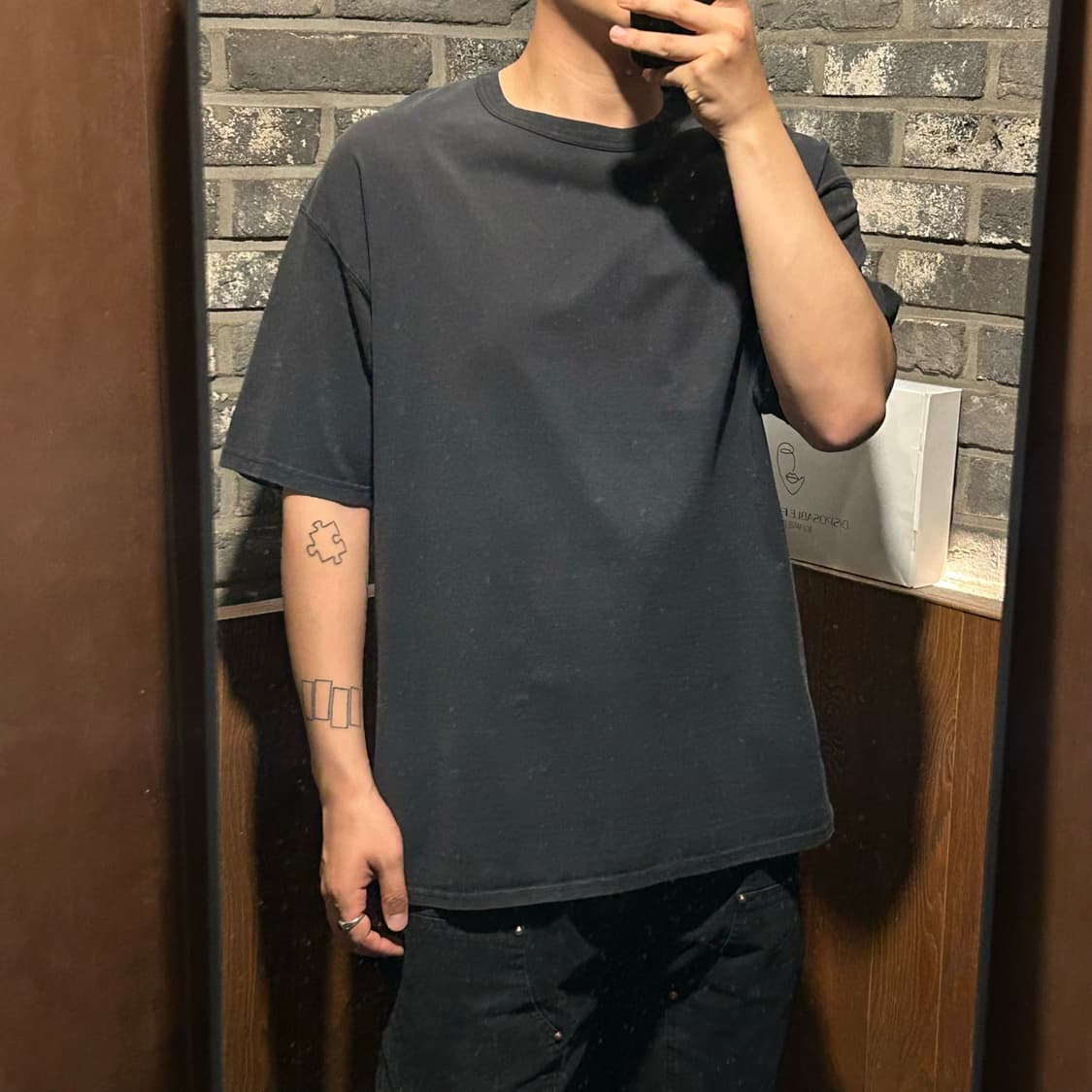 L) 챔피온 00s 빈티지 블랙 로고 반팔 티셔츠 상품이미지9