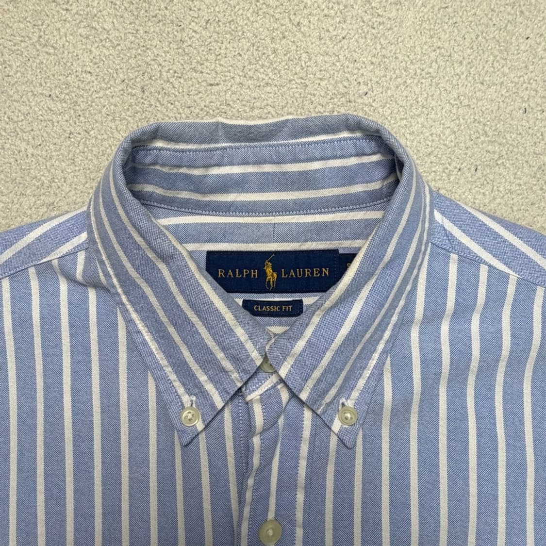폴로 랄프로렌 옥스퍼드 스트라이프 셔츠 화이트&블루 S 상품이미지3
