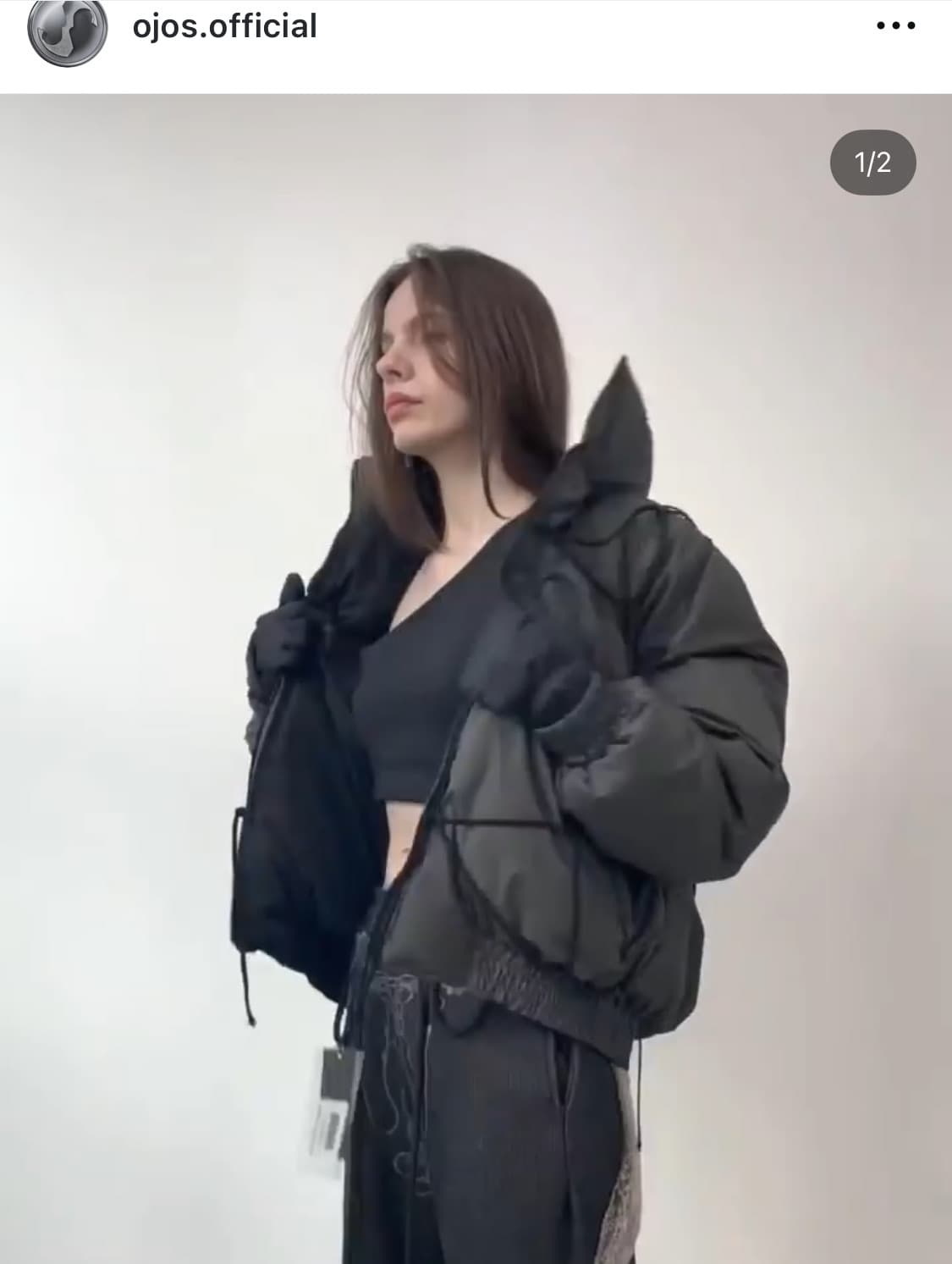 [OJOS] 오호스 타이 리버시블 패딩 블랙 상품이미지6