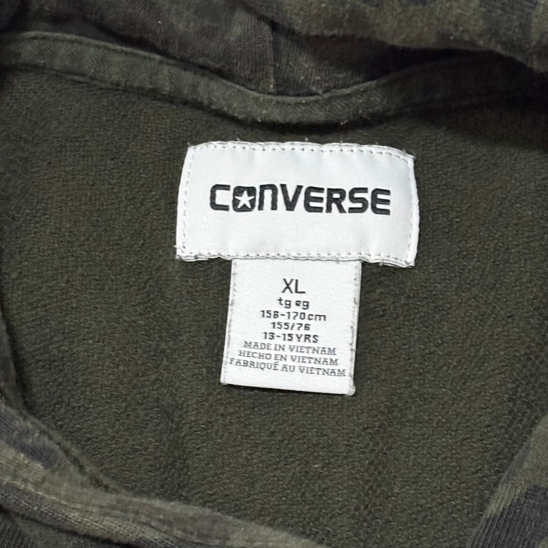 Converse 카키 브라운 화이트 카모플라쥬 후드티 상품이미지2