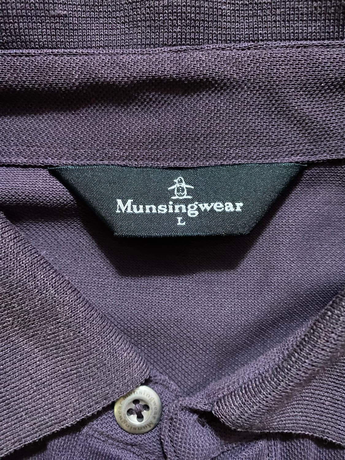 (일본판) Munsingwear 퍼플 체크 반팔 카라티 L (100) 상품이미지3