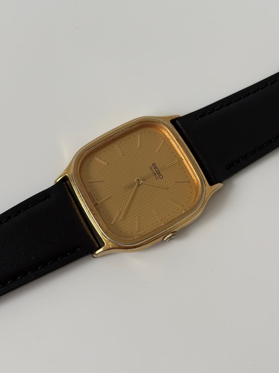 세이코 1980년대 Chariot 골드 텍스처 다이얼 스퀘어 쿼츠 남성 상품이미지4
