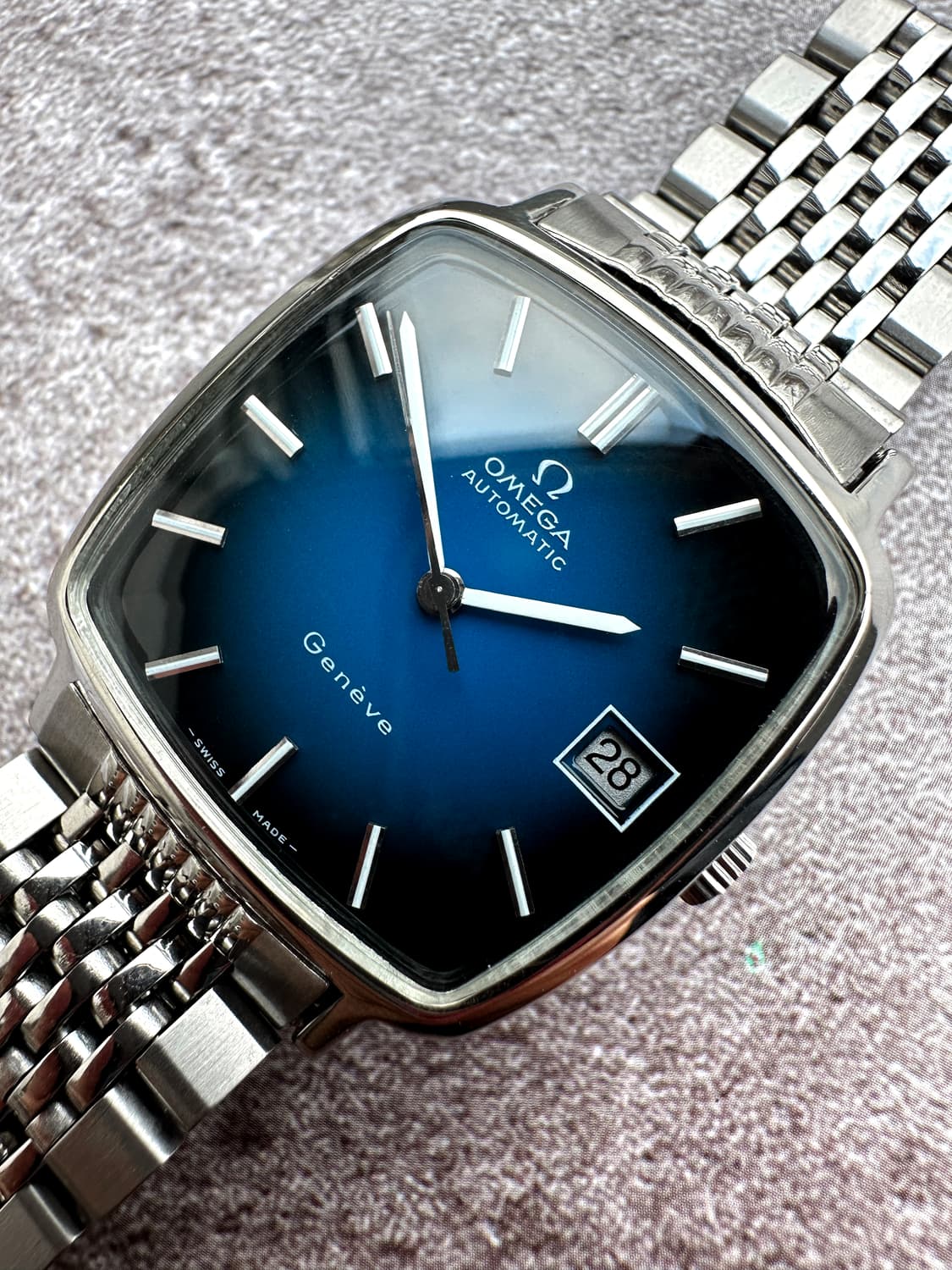 오메가 제네브 오토매틱 블루 다이얼 시계 상품이미지3