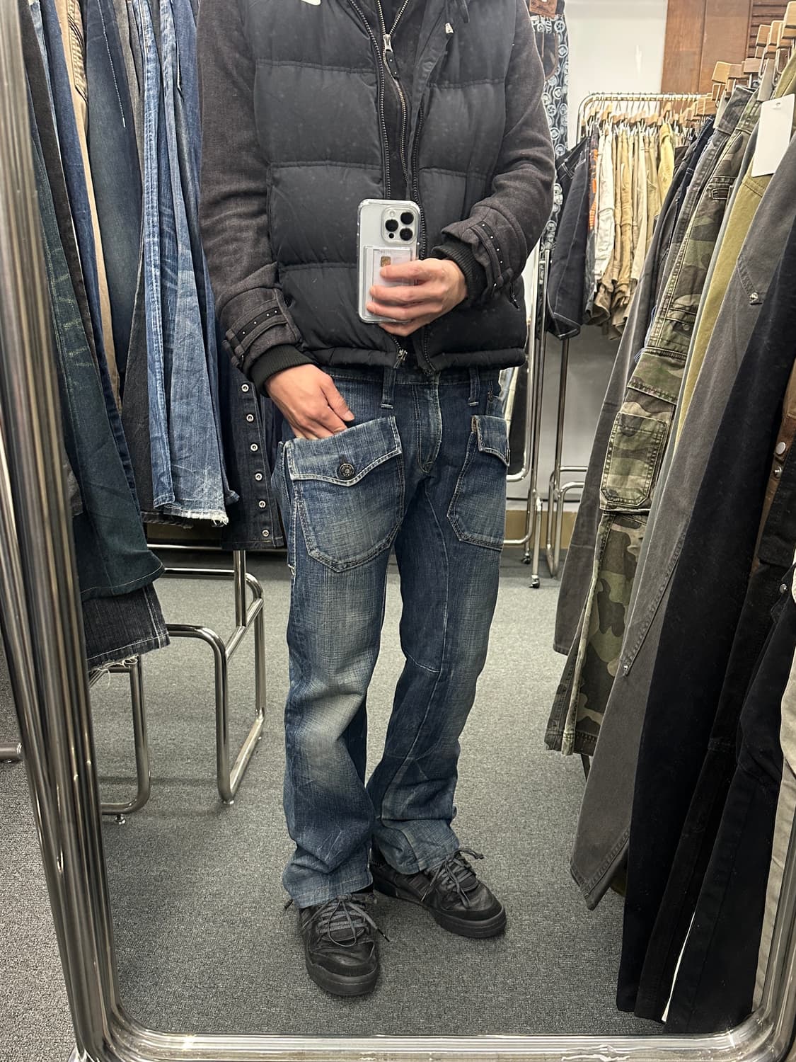 33) BLUE WAY 빈티지 워싱 데님팬츠 세미 부츠컷 상품이미지1