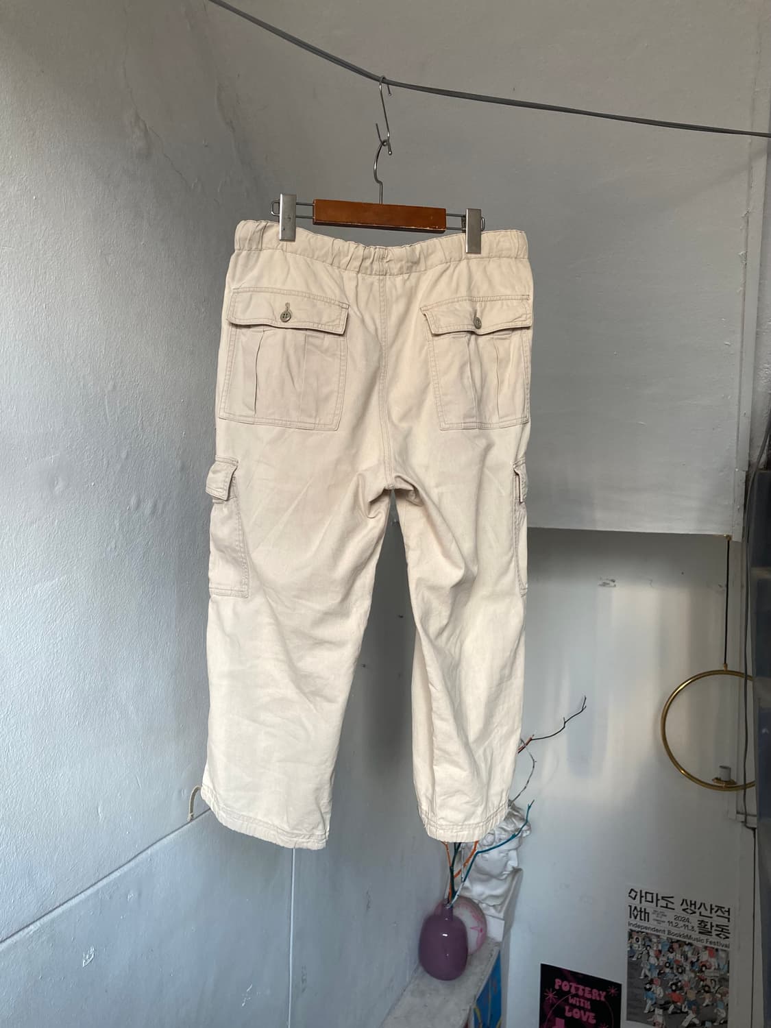 빈티지 7부 카고 스트링 팬츠 상품이미지5