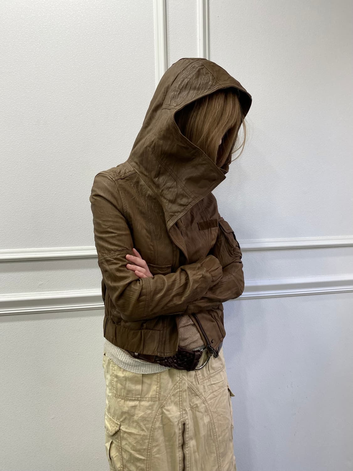 [Fur Fur]00’s Rare High Neck Hoodie Lea 상품이미지4