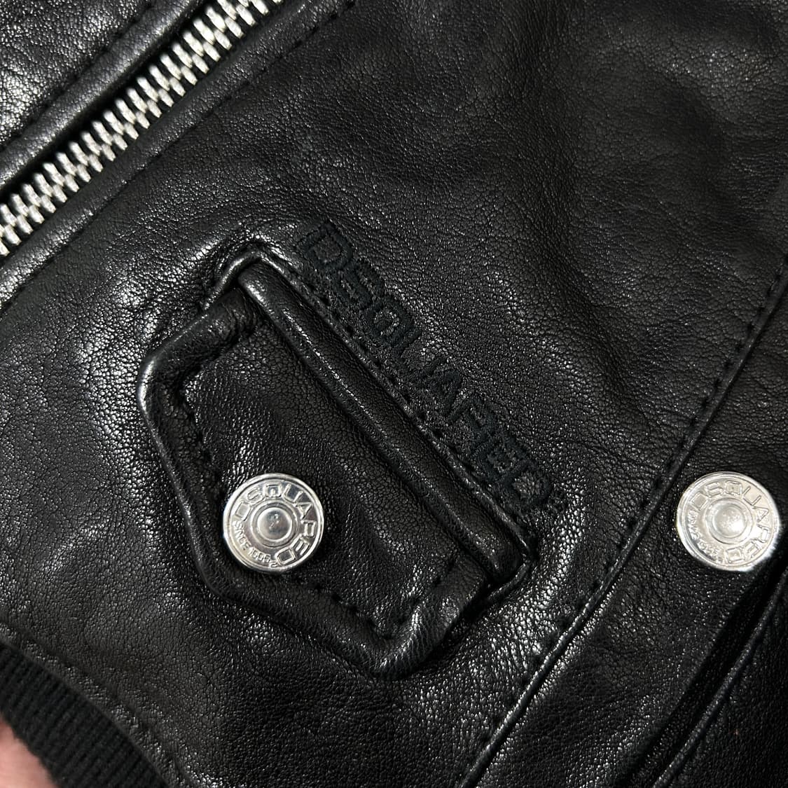 디스퀘어드2 니트 레이어드 레더자켓(42) 상품이미지8